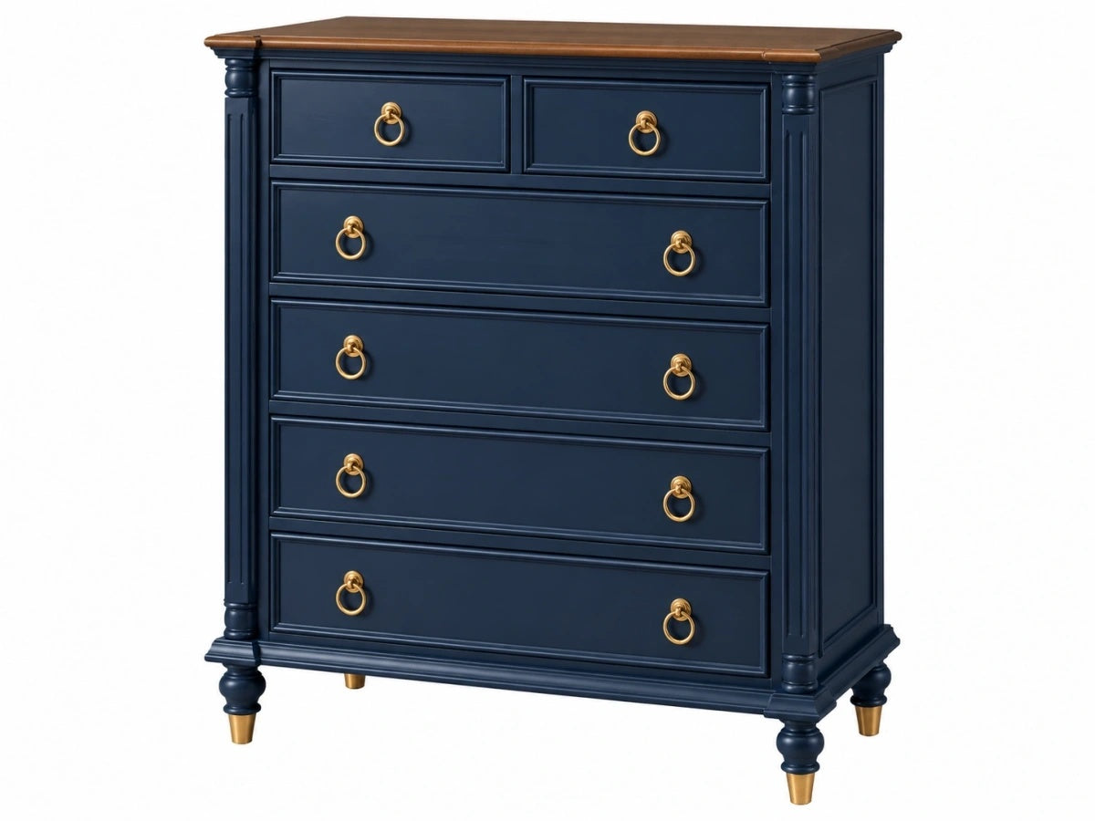 Cassettiera in Legno - Blu - Classica