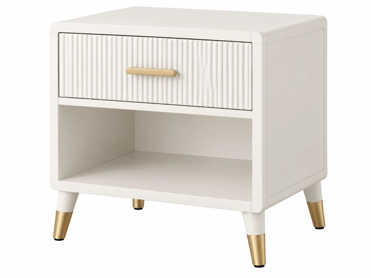 Comodino - Bianco - Stile Moderno con Cassetto