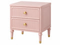 Comodino 2 Cassetti Legno Rosa Stile Moderno