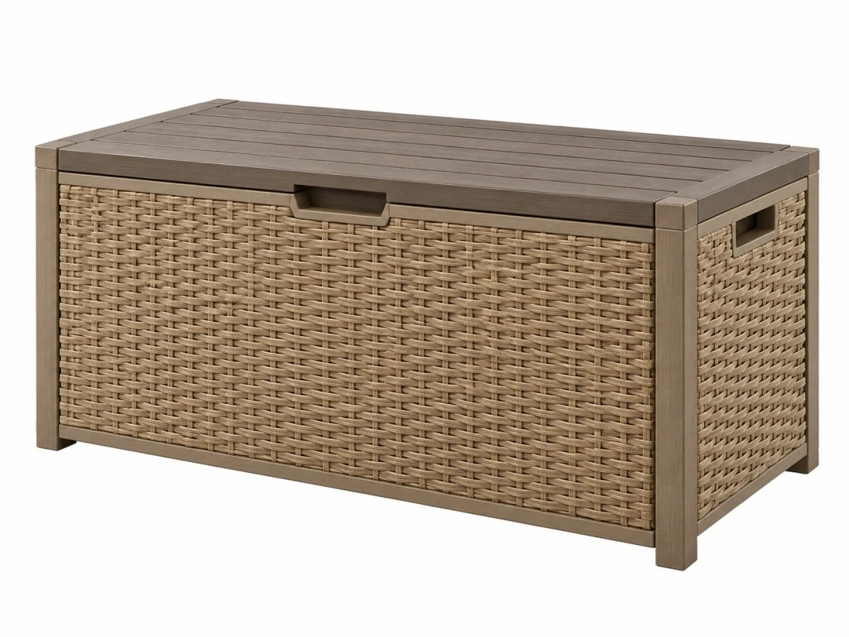 Panca contenitore per esterni - Rattan sintetico - 90cm - Stile moderno
