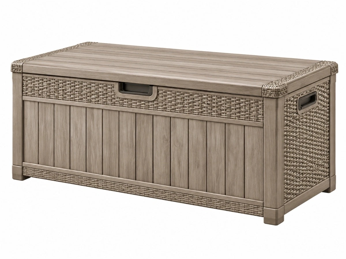 Cassapanca Rettangolare - Legno Sintetico/Beige - Stile Rustico