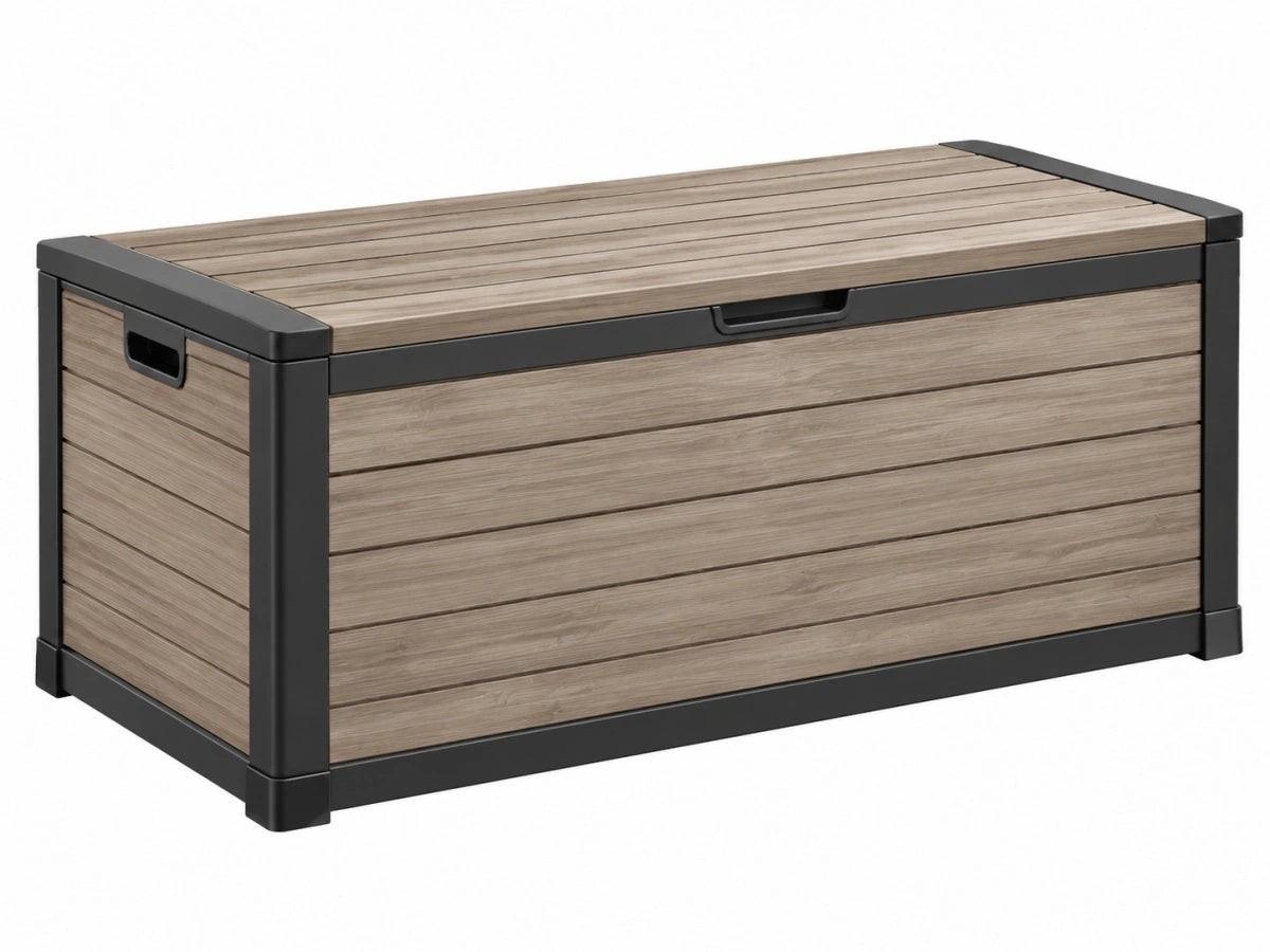 Scatola di Stoccaggio 117x45x57cm Plastica Marrone-Nero - Contenitore