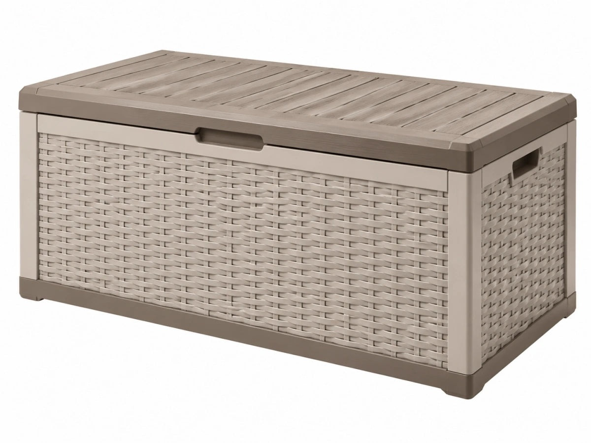 Contenitore Portaoggetti da Esterno - PVC Beige - Stile Intrecciato