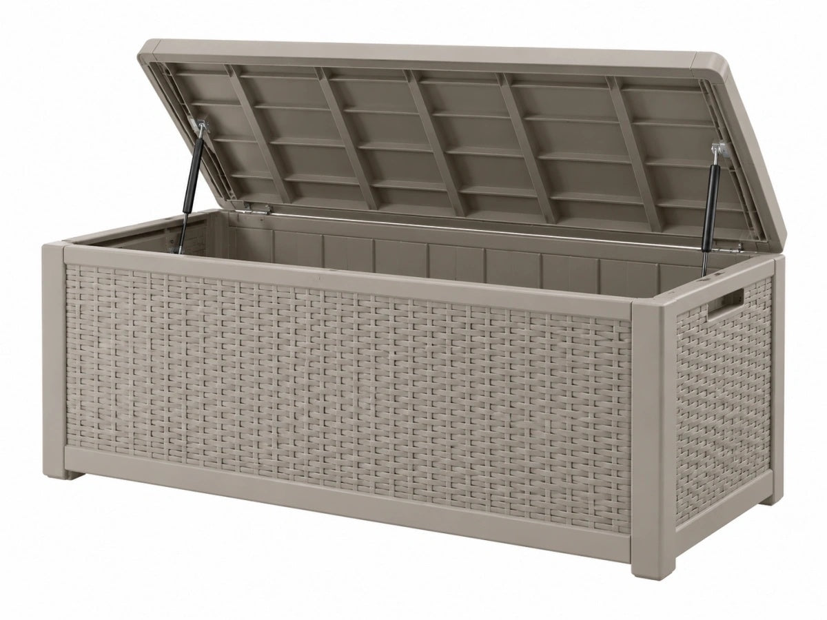 Cassapanca da Giardino in Resina - 120x50x60 cm - Stile Rattan