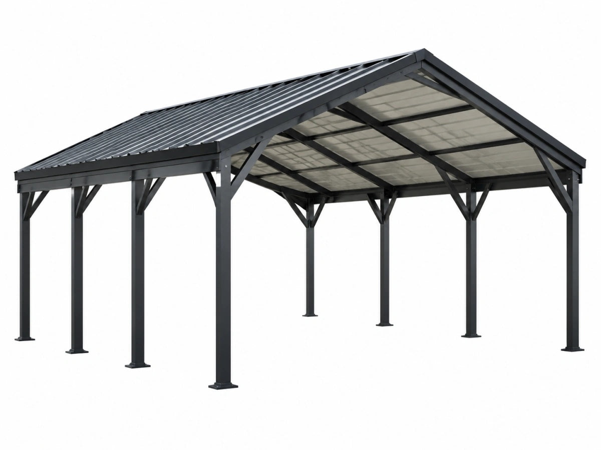 Tettoia da Giardino in Metallo per Esterno - 350x300x250cm - Grigio