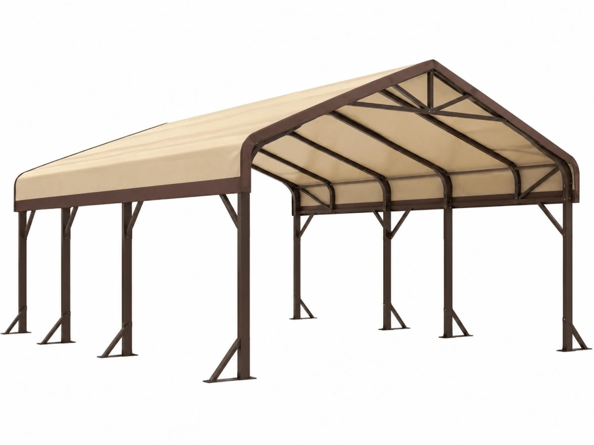 Gazebo per Auto 350x600 cm Metallo/Tessuto Impermeabile