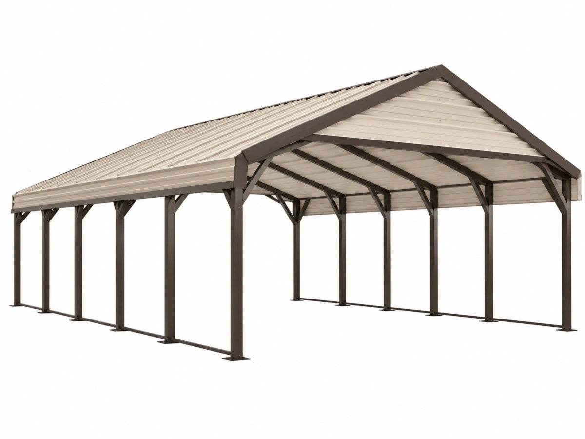 Tettoia per Auto in Metallo - 600x300cm - Struttura Robusta