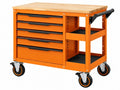 Carrello Porta Attrezzi Metallo - 4 Cassetti - Arancione/Nero - Officina