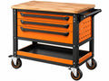 Carrello con Cassetti Legno/Metallo Arancione - Mobile Porta Attrezzi
