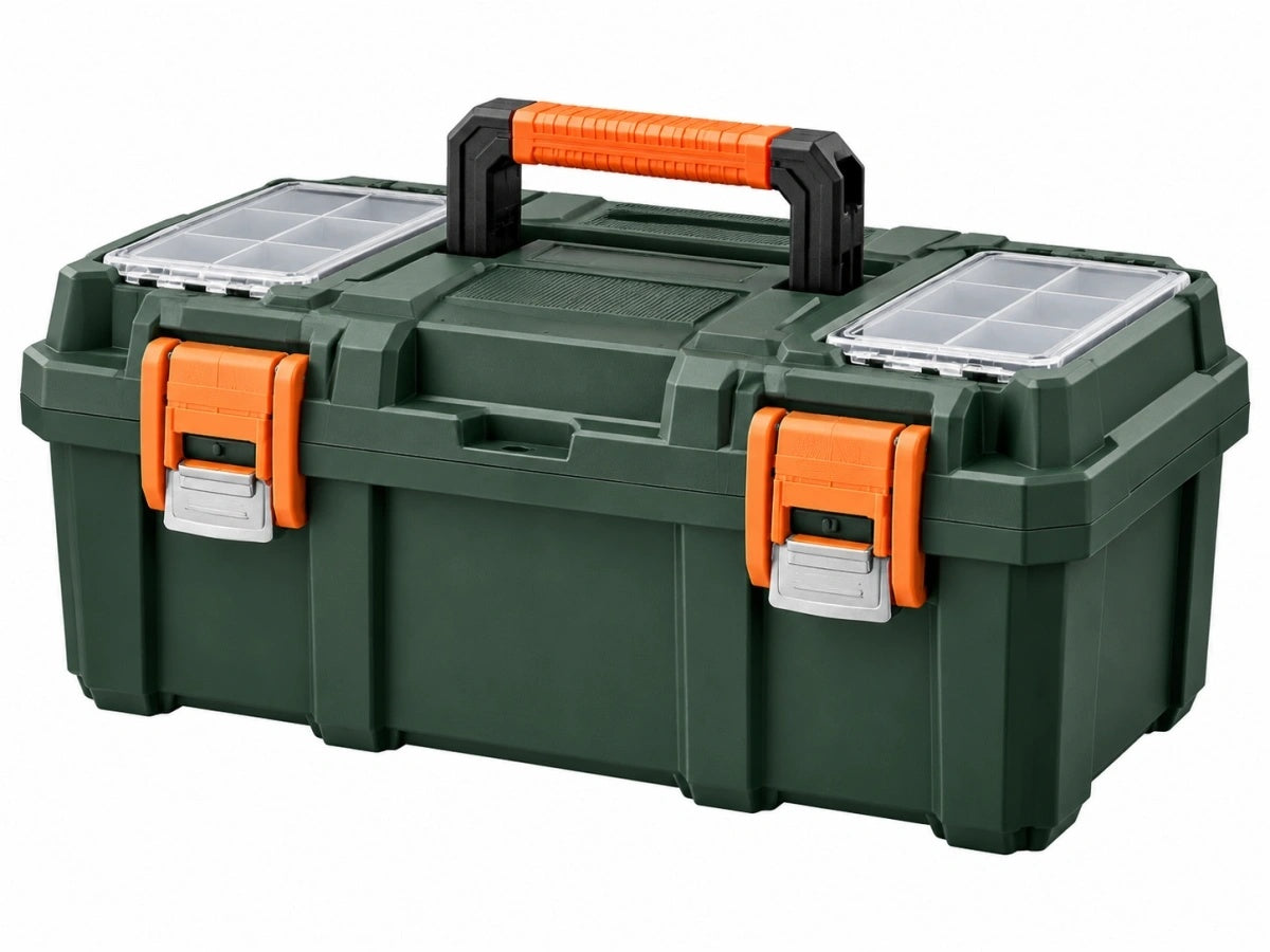 Cassetta degli Attrezzi con Manico - Plastica Verde - Organizzatore Portatile